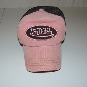 Von Dutch Pink And Brown Trucker Hat 